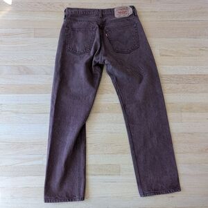 Levi's Vintage Dark Burgundy 501 Jeans, Button Fly (Size 32x32)